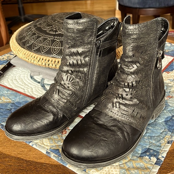 Rieker Remonte Erin 73 Black Leather Chelsea Boots Sz 39/8 - Picture 1 of 12